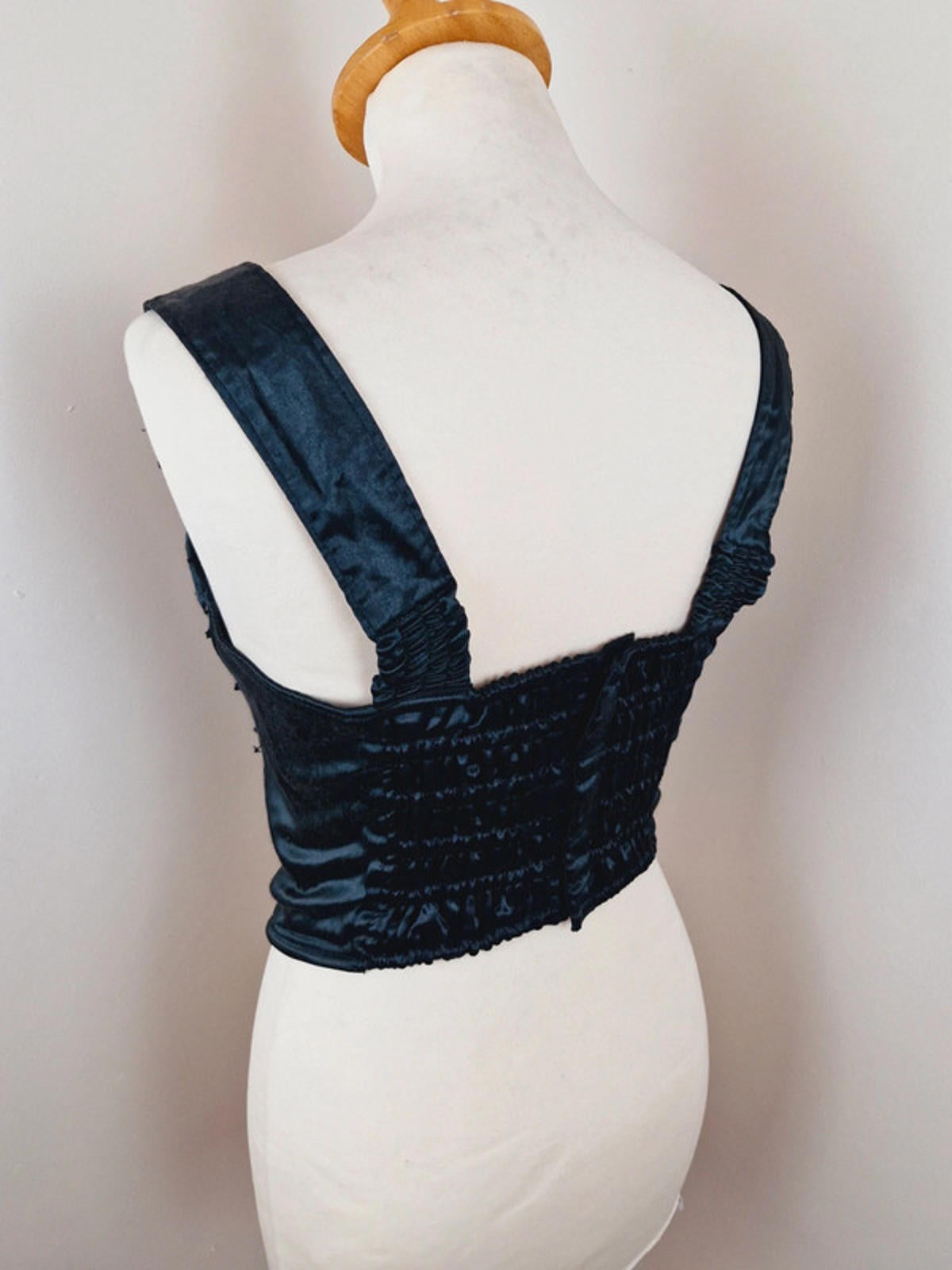 Black Corset Crop Top S M