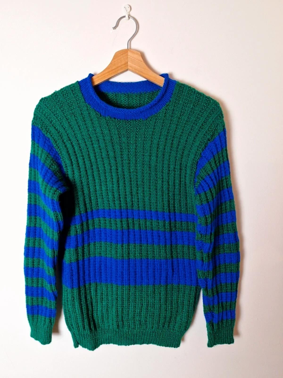Handknitted Striped Jumper S UK8 UK10