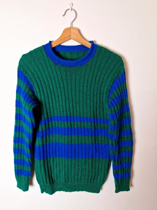 Handknitted Striped Jumper S UK8 UK10