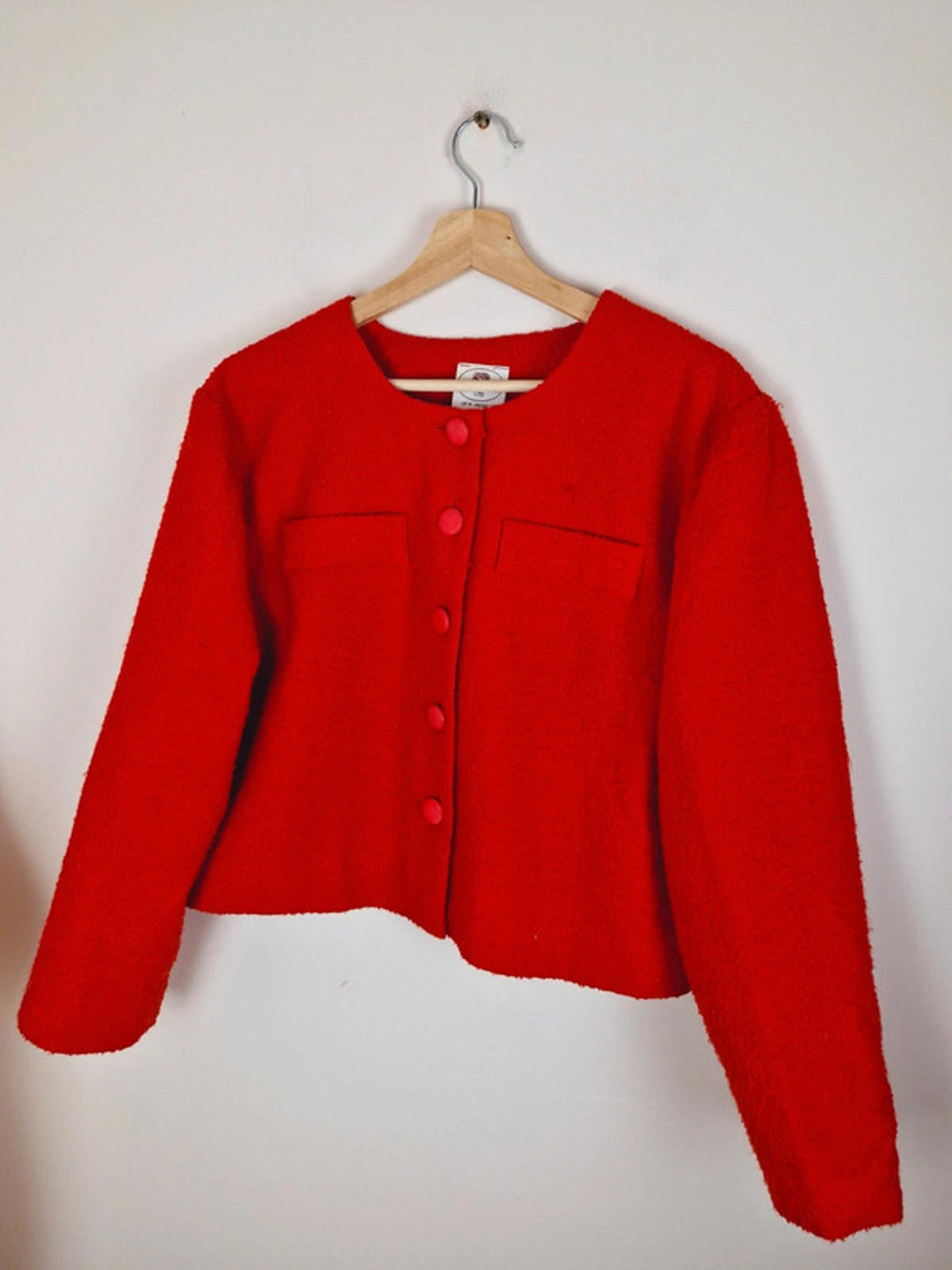 Red Cropped Jacket L UK16