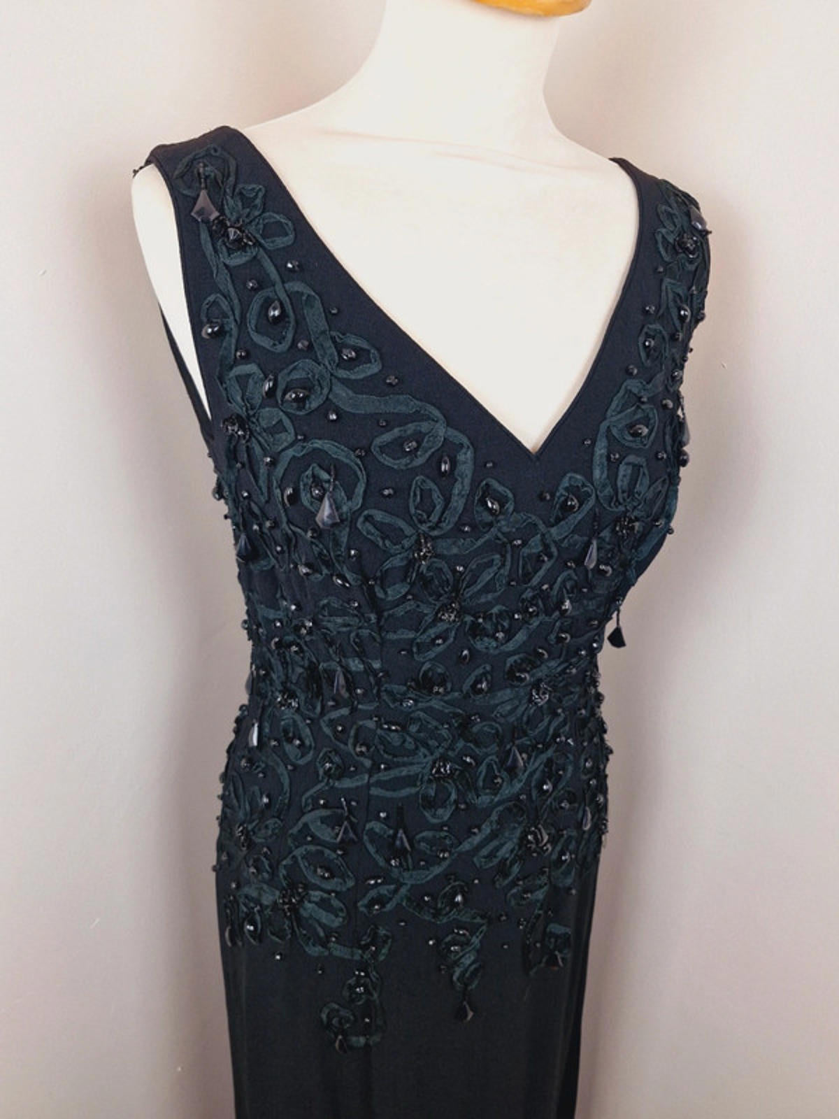 1960s Handmade Beaded Slip Dress S