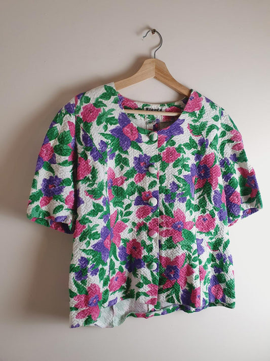 Floral Jacket Top L