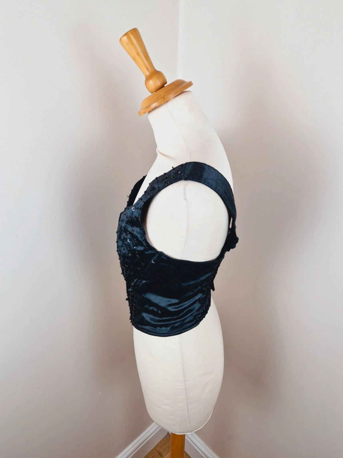 Black Corset Crop Top S M