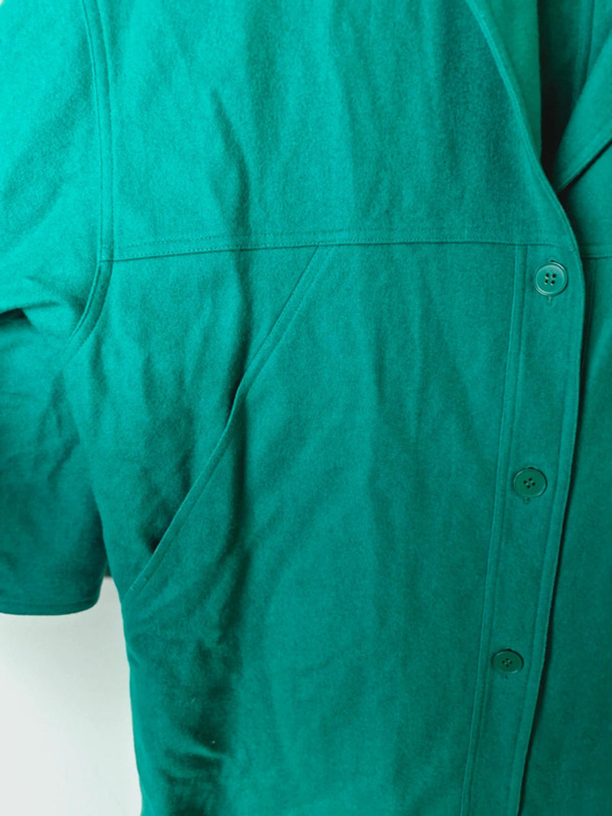 Womens Vintage Italian Green Wool Blend Jacket Coat Blazer UK20