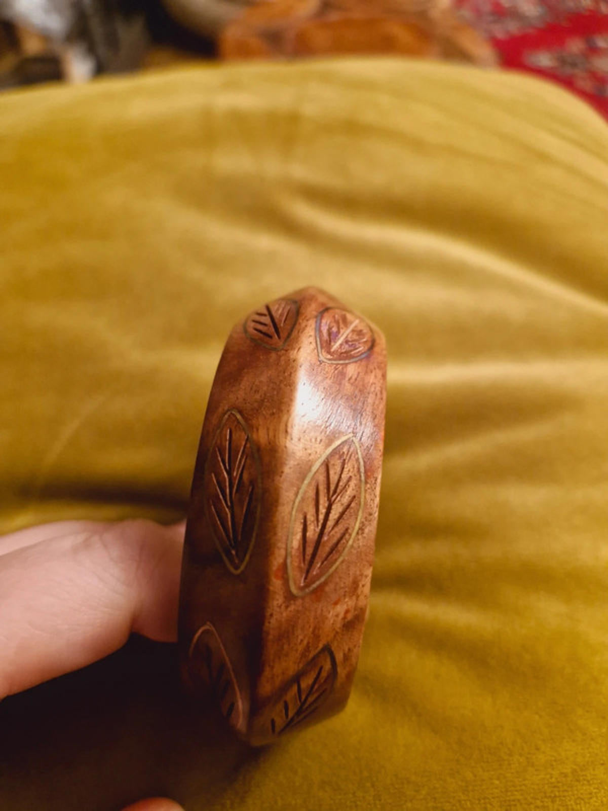 Womens Boho Wooden Wood Chunky Bangle Bracelet