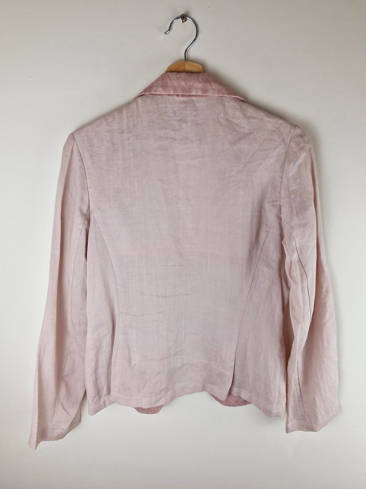 Pink Linen Blend Blazer S