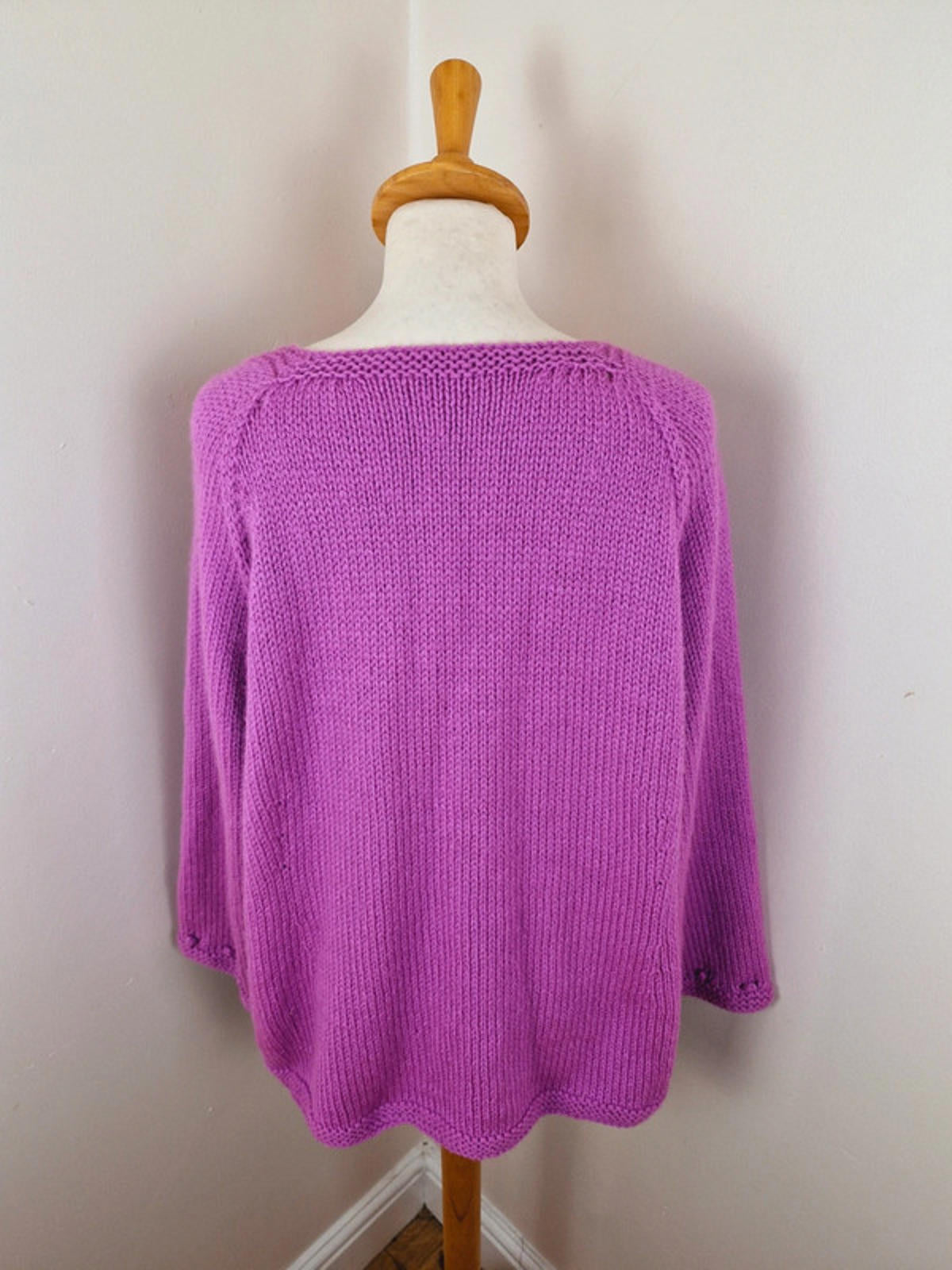 Handknitted Purple Cardigan XXL