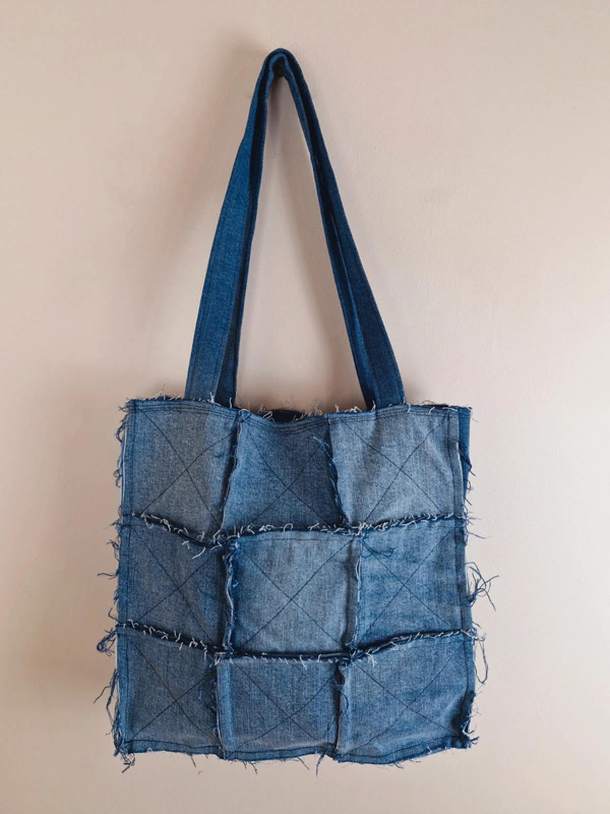 Denim Patchwork Shoulder Bag