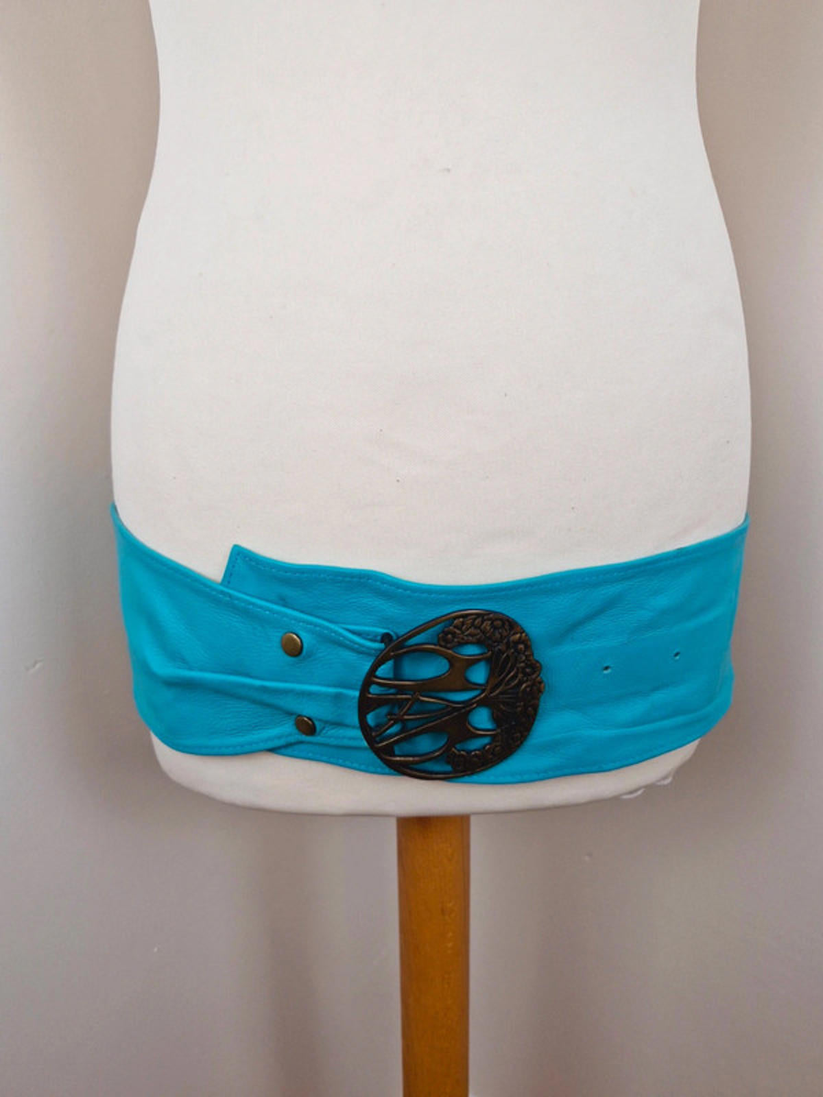 Y2k Leather Turquoise Belt