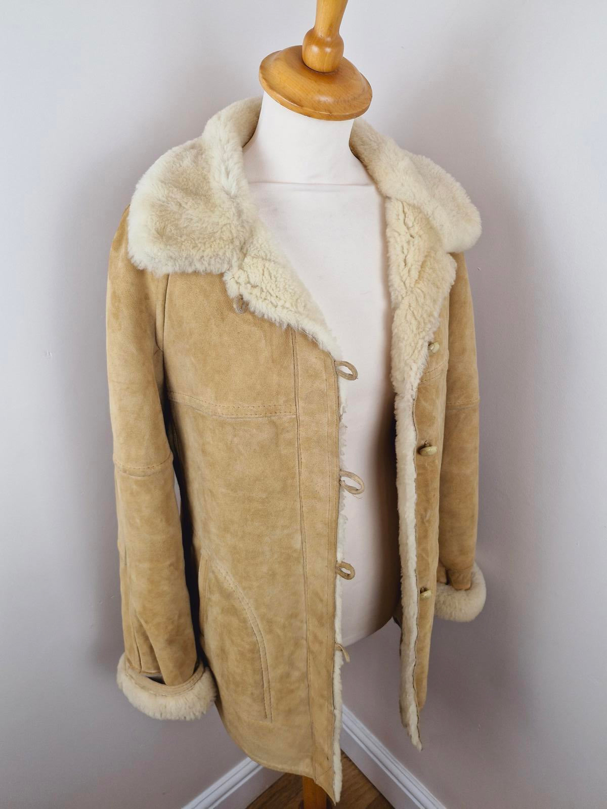 1970s Suede Sheepskin Coat S