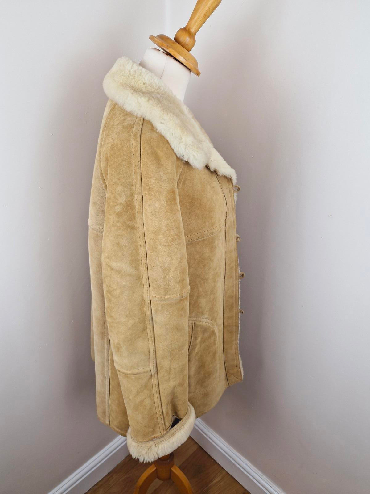 1970s Suede Sheepskin Coat S