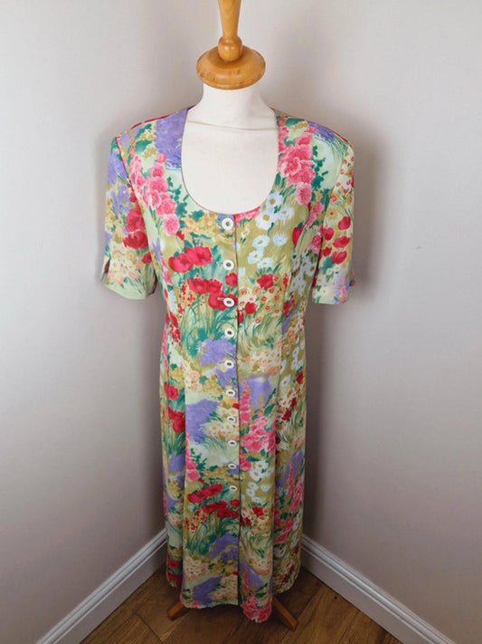 Midi Floral Dress XL UK18