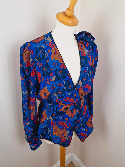 Long Sleeve Wrap Top Jacket M