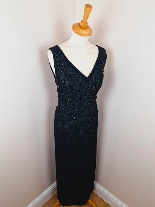 1960s Handmade Beaded Slip Dress S