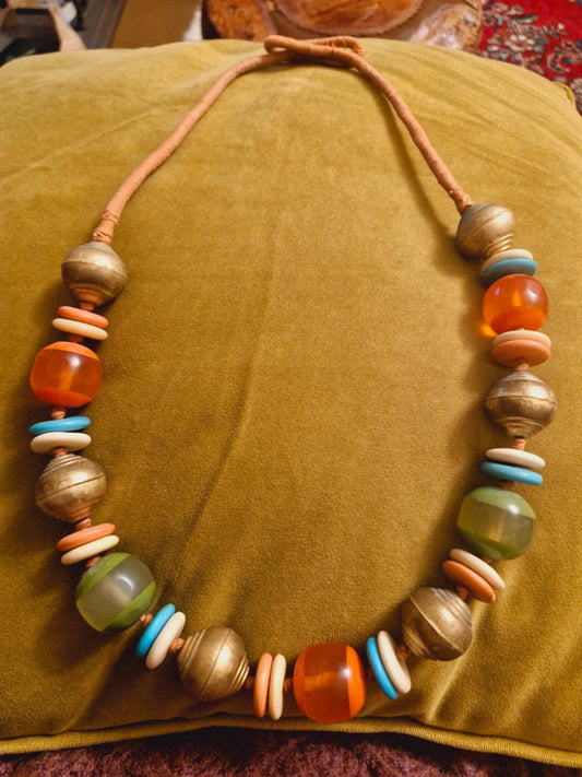 Womens Vintage Boho Long Necklace Chunky Bead Beaded Jewellery