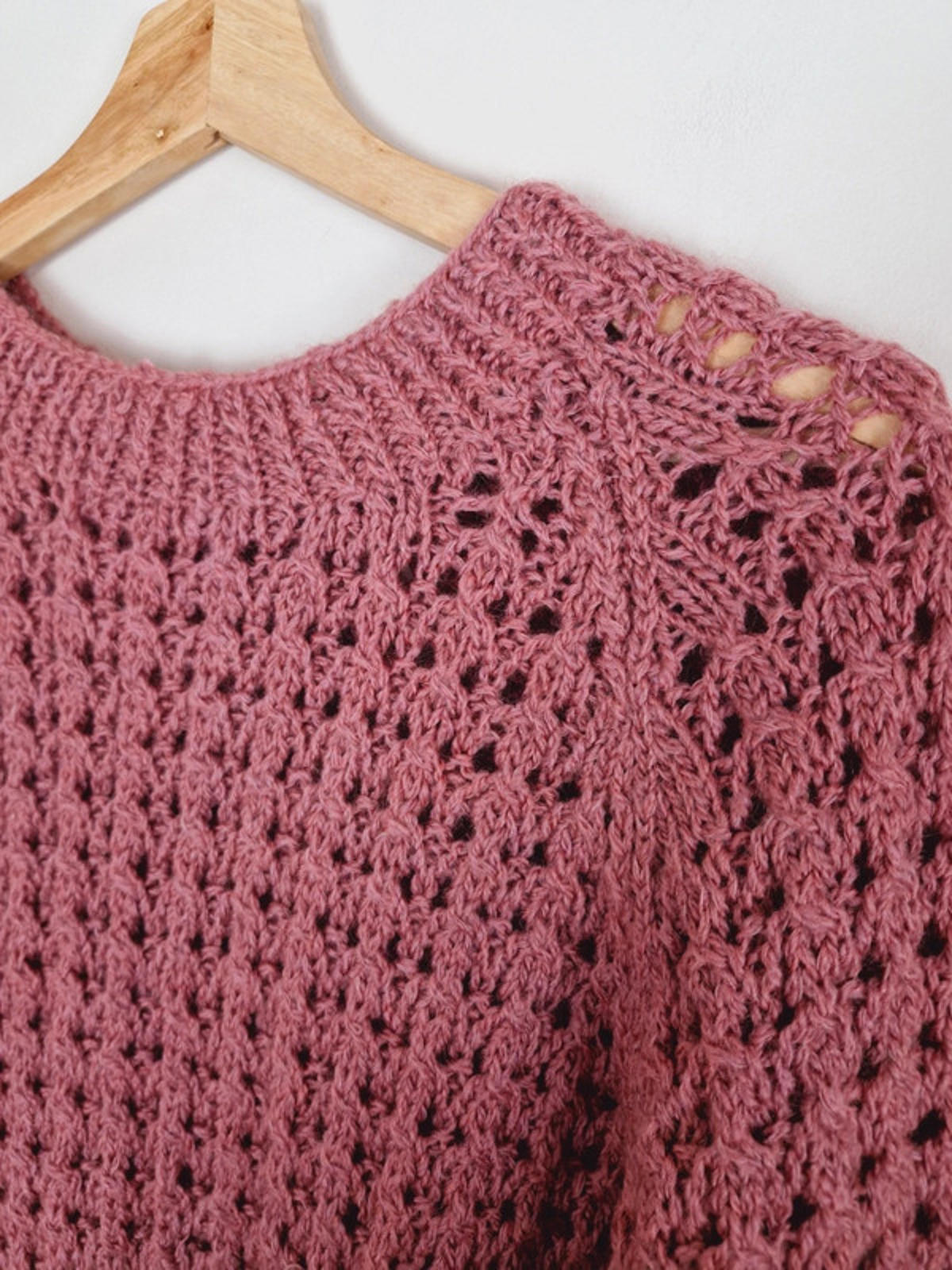 Handknitted Pink Jumper M