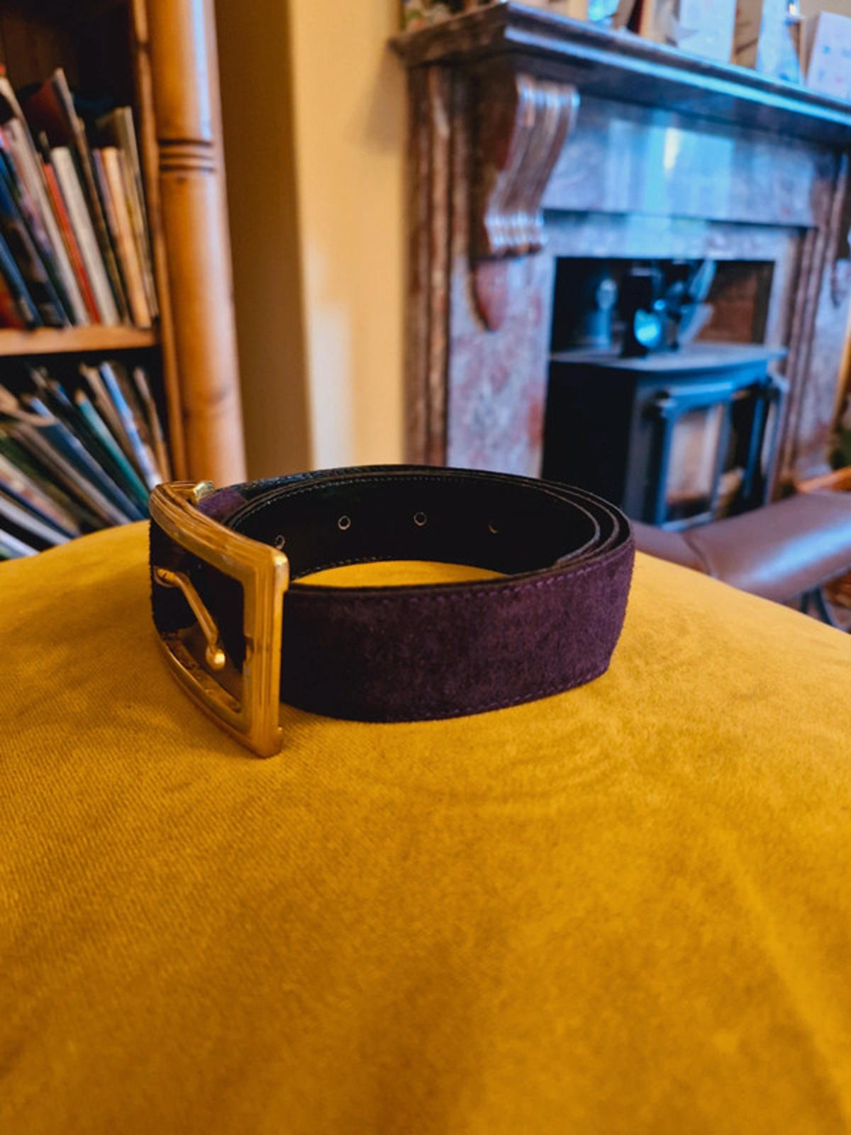 Purple Suede Leather Belt