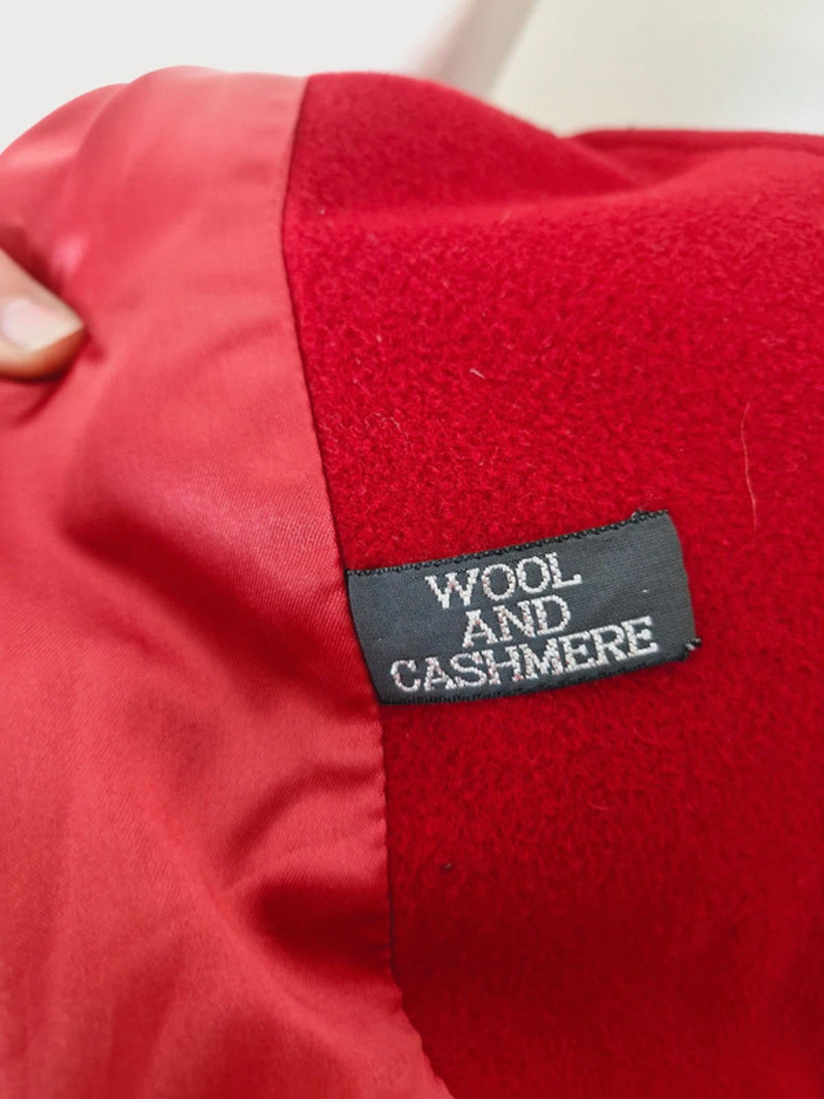 Womens Vintage Red Wool Cashmere Blend Coat Jacket Blazer L