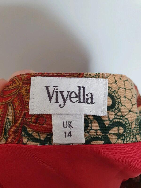 Paisley Midi Skirt M L UK14