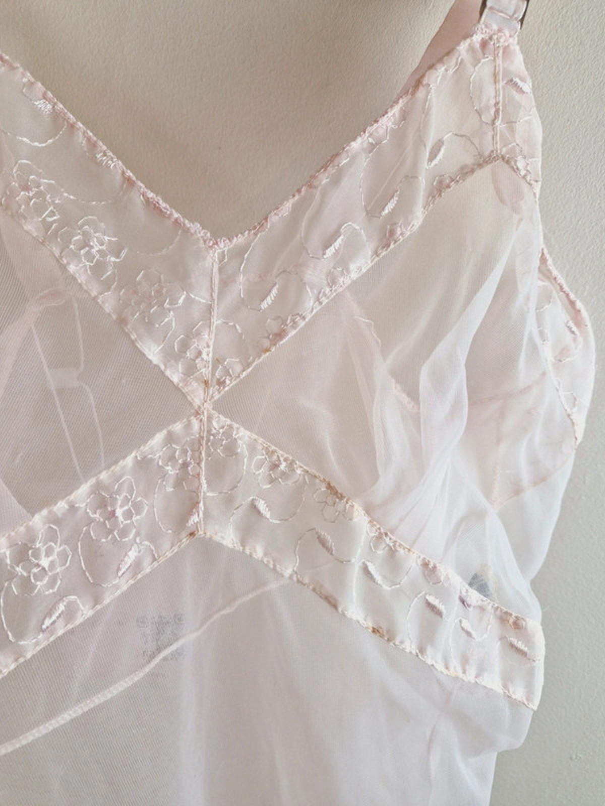 1960s Pink Sheer Slip Dress S