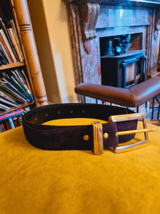 Purple Suede Leather Belt