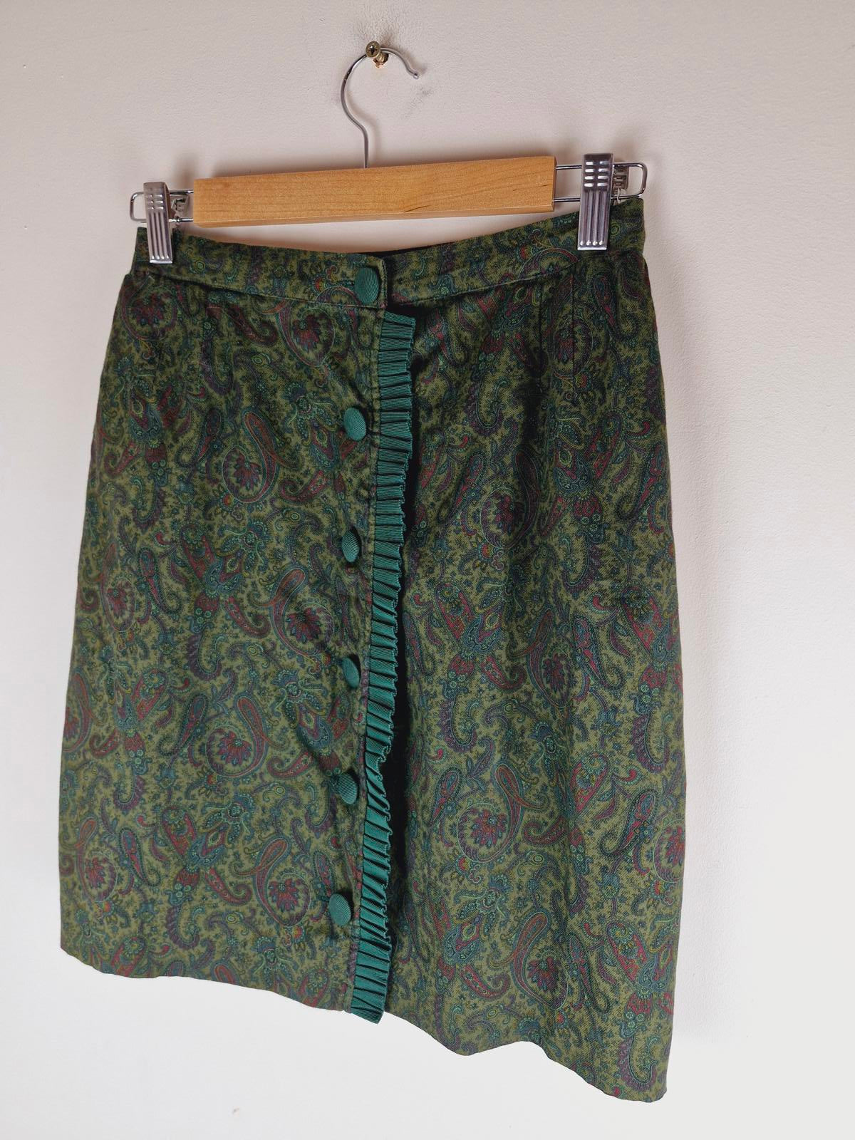 1970s Paisley Skirt XS