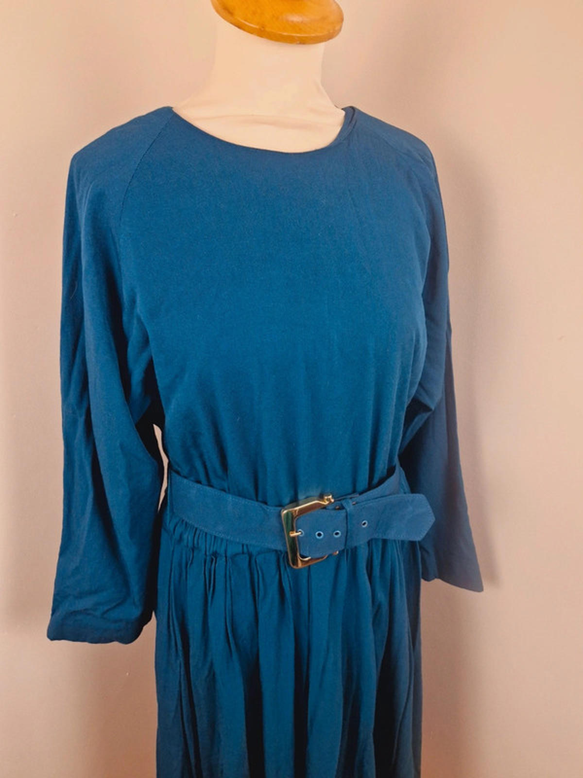 Midi Teal Long Sleeve Dress M L