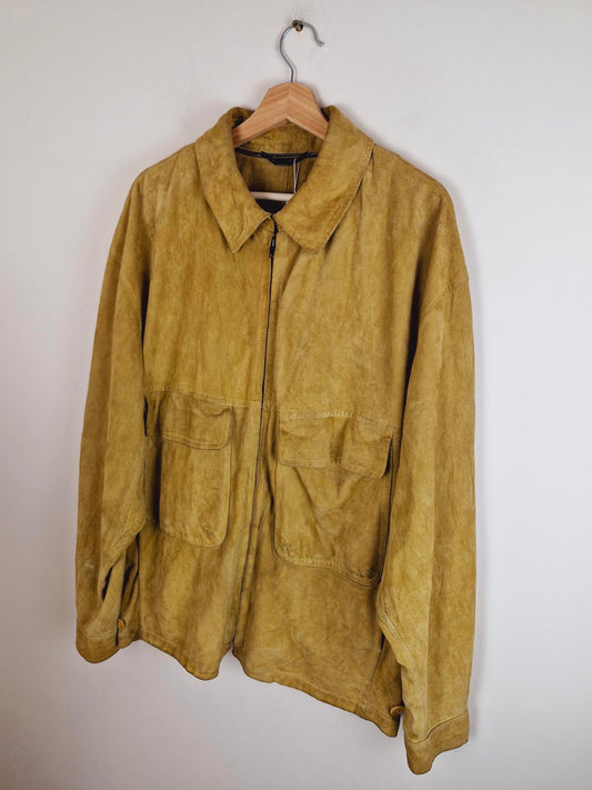 Mens Suede Bomber Jacket XL