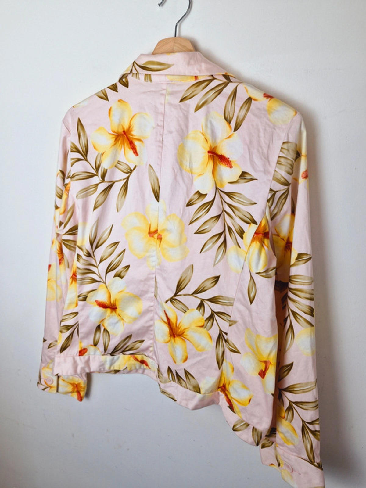 Womens Vintage Cotton Hawaiian Jacket Blazer Funky Pink L