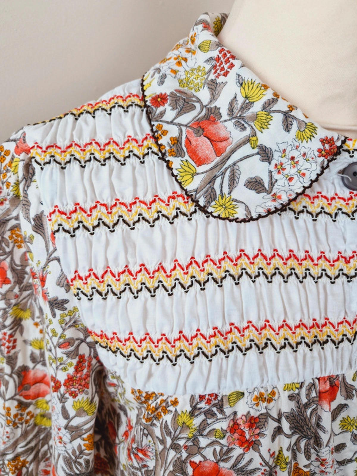 Womens Vintage St Michael 1970s 70s Long Shirtdress Dress Cotton UK10