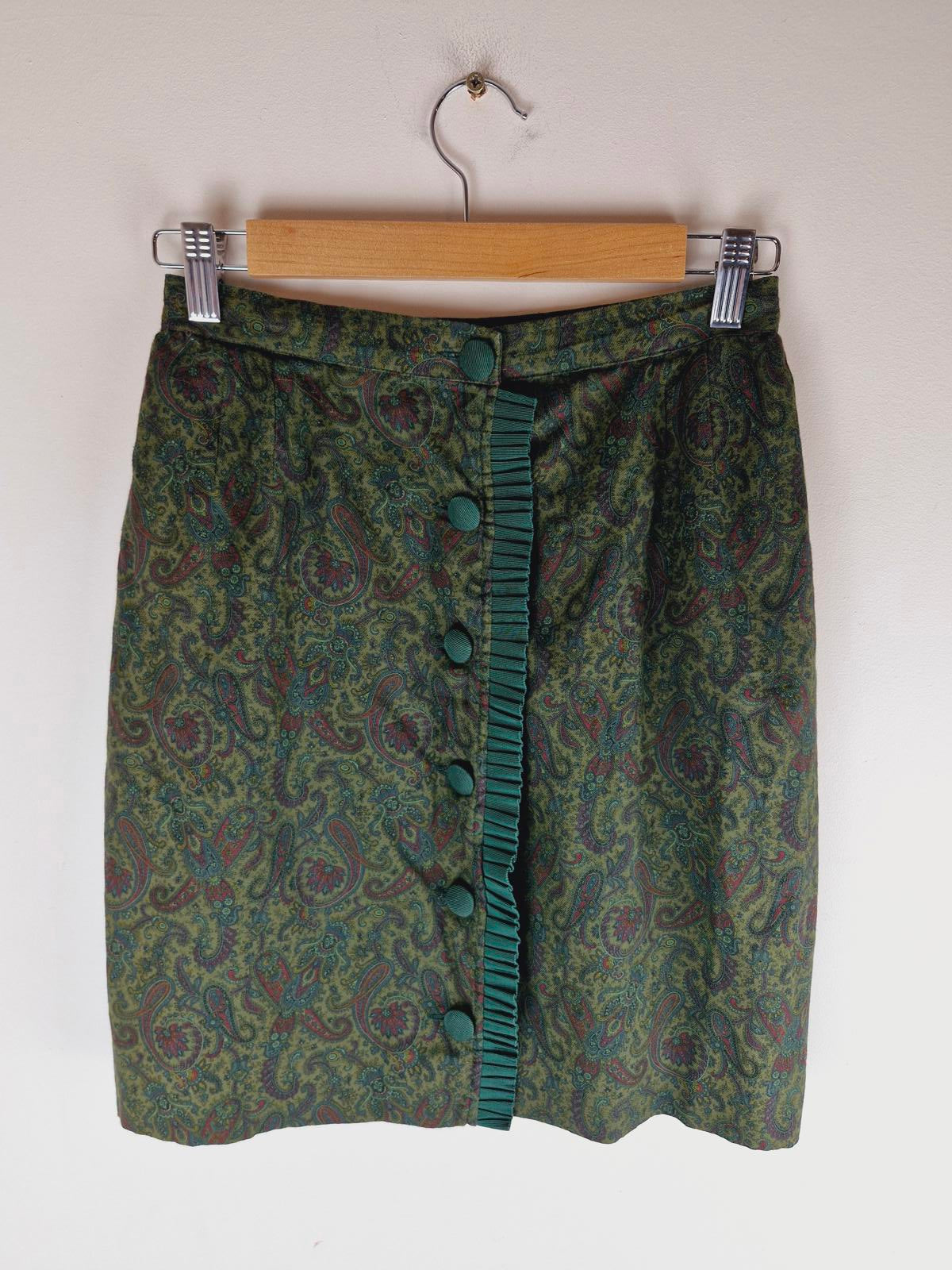 1970s Paisley Skirt XS