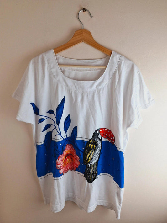 1980s Embellished Tshirt XL