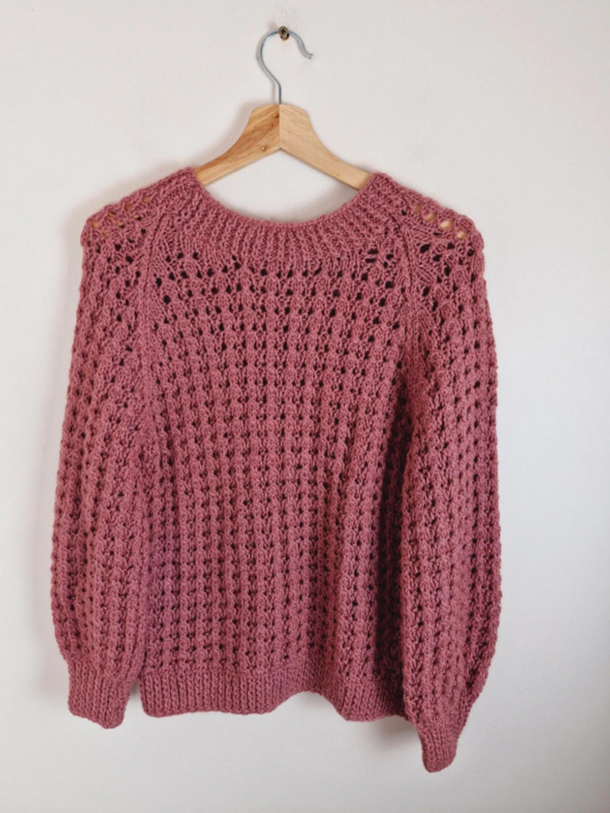 Handknitted Pink Jumper M