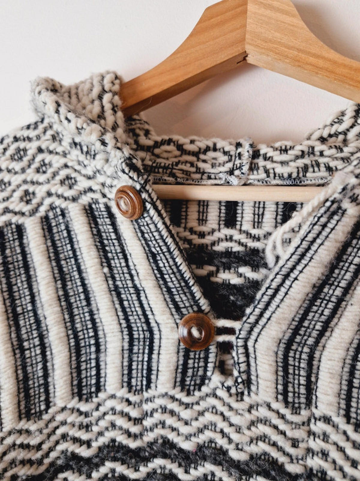 Womens Vintage Ecuador Handmade Hoody Jumper Jacket Boho L UK16