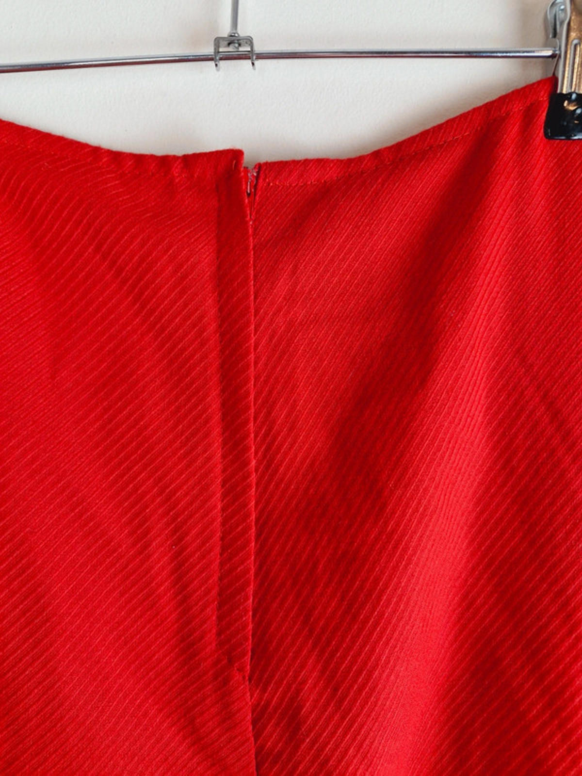 Womens Vintage Midi Red Retro Aline Skirt UK10
