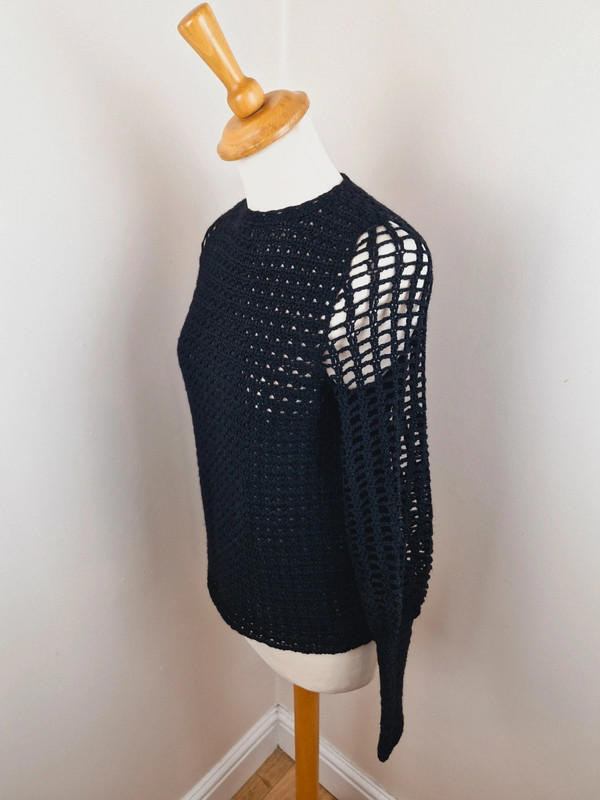 Handknitted Black Jumper S UK10