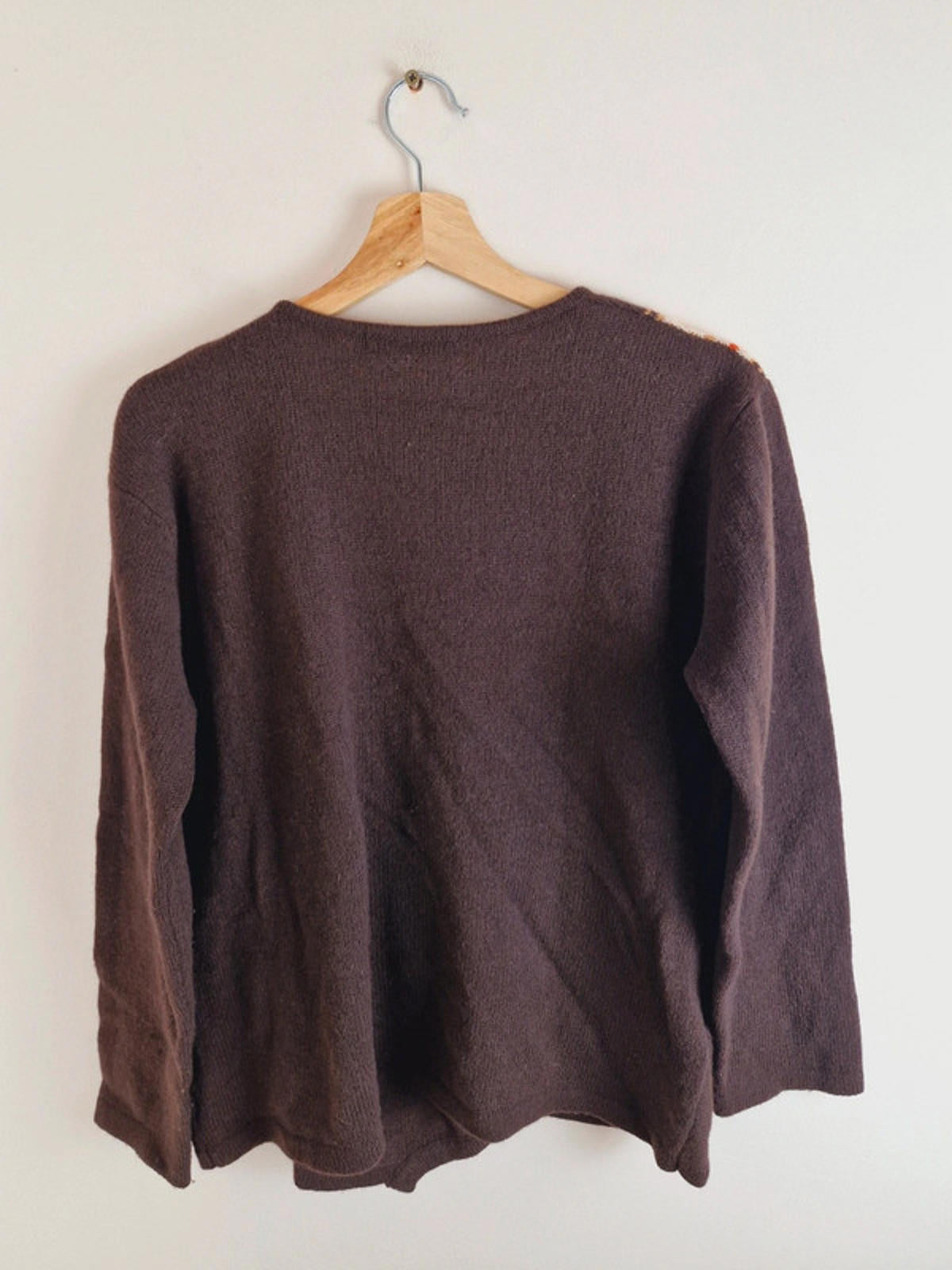 Womens Vintage y2k Lambswool Blend y2k Jumper Sweater Top Boho L