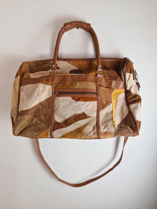 Suede Patchwork Weekend Bag