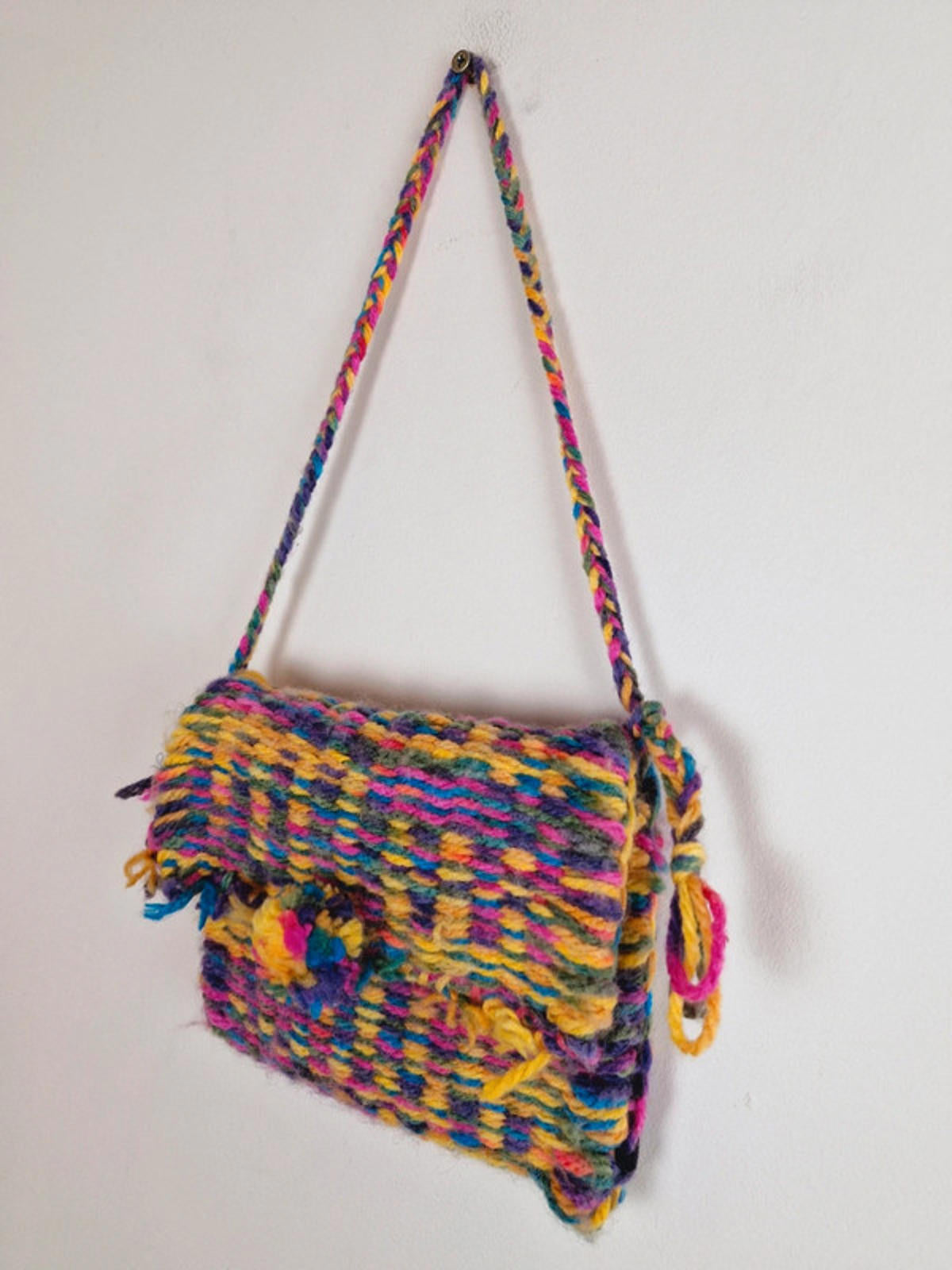 Handknitted PomPom Bag