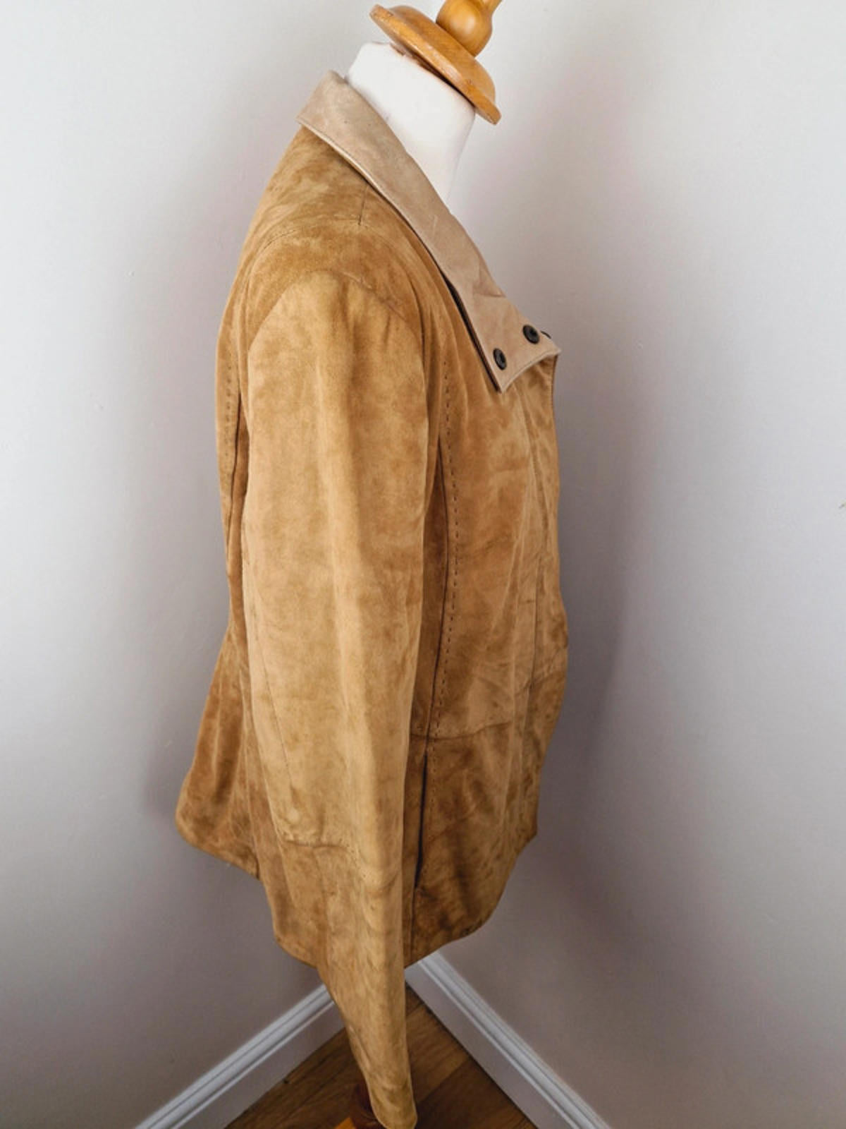 Tan Leather Suede Jacket M L