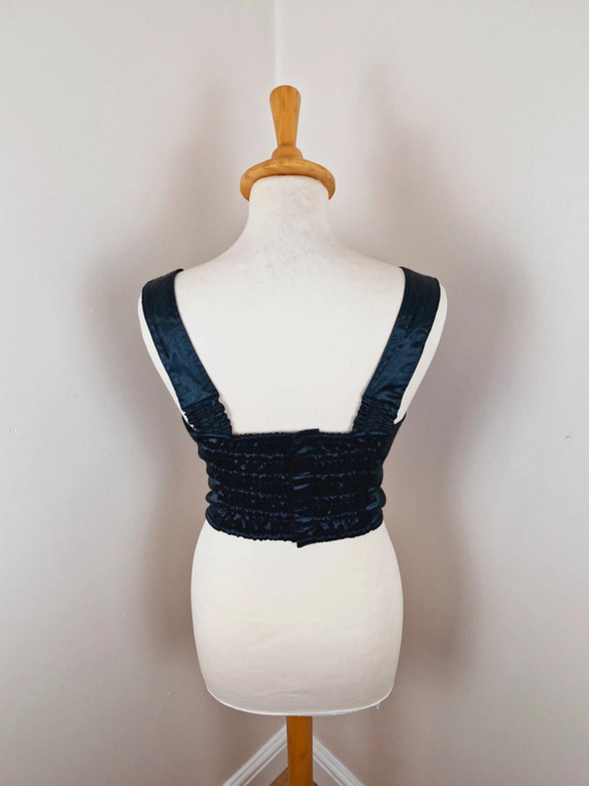 Black Corset Crop Top S M