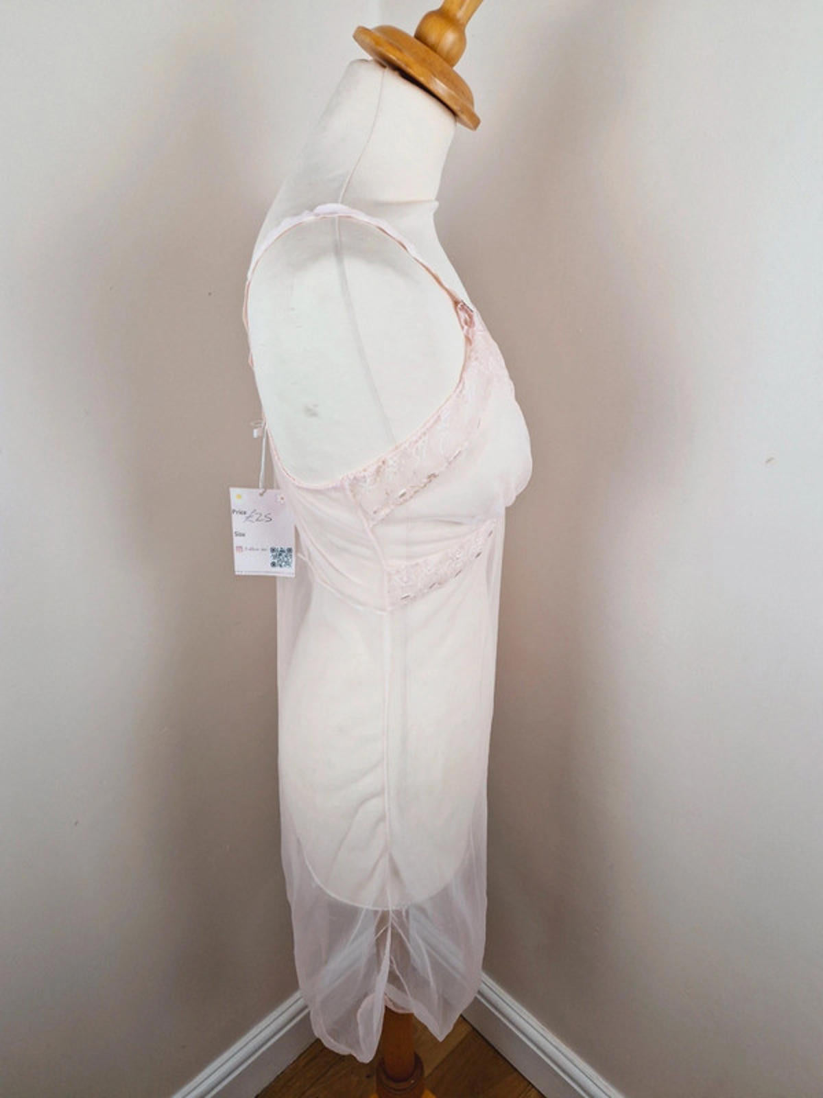 1960s Pink Sheer Slip Dress S