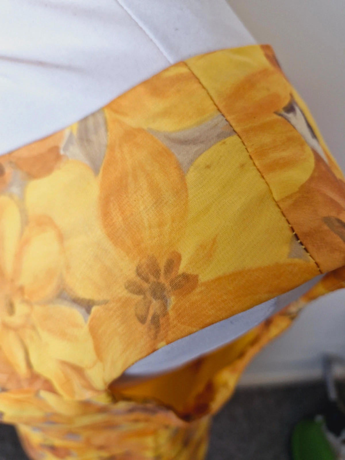 Womens Vintage 1960s 60s Yellow Floral Shift Dress Handmade M UK12