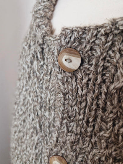 Womens Vintage Handknitted Knitted Long Cardigan Jumper Sweater XL XXL