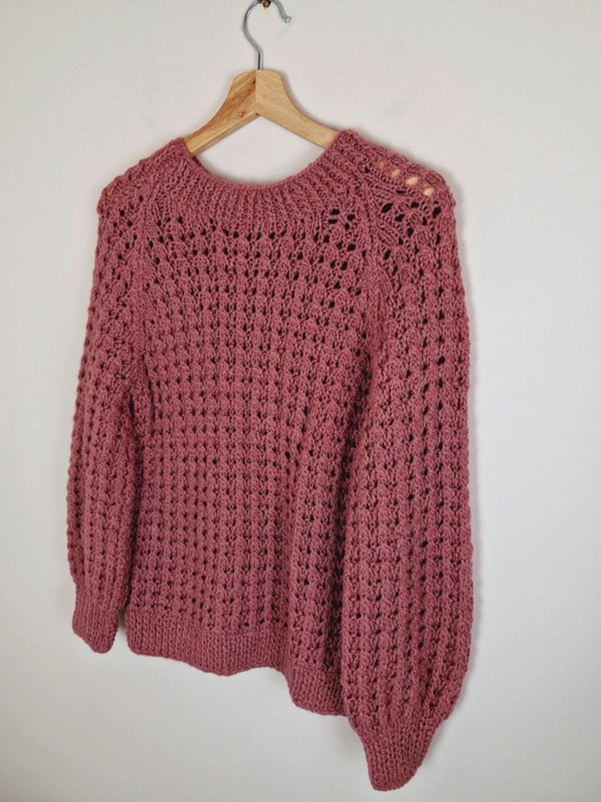 Handknitted Pink Jumper M