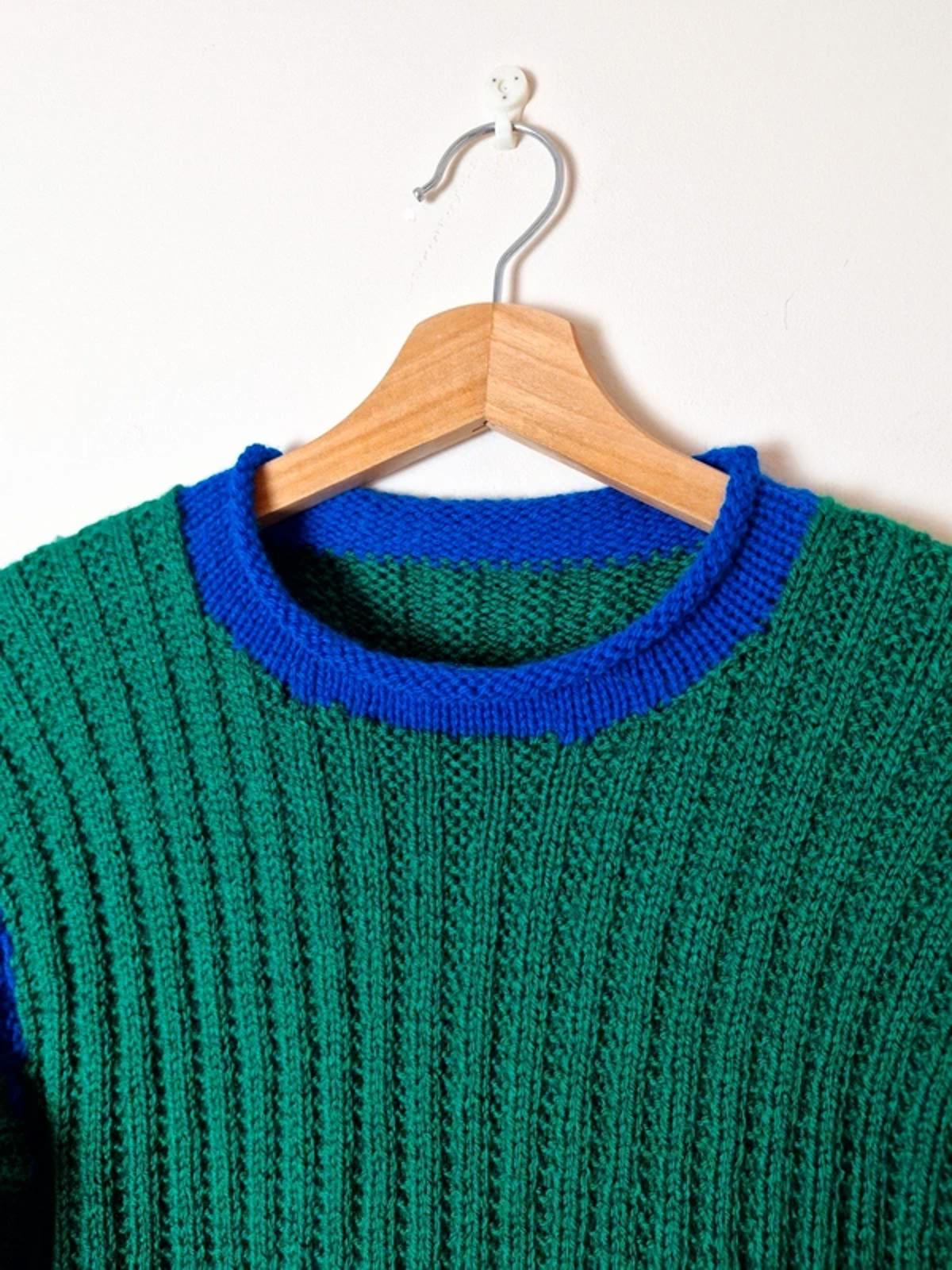 Handknitted Striped Jumper S UK8 UK10