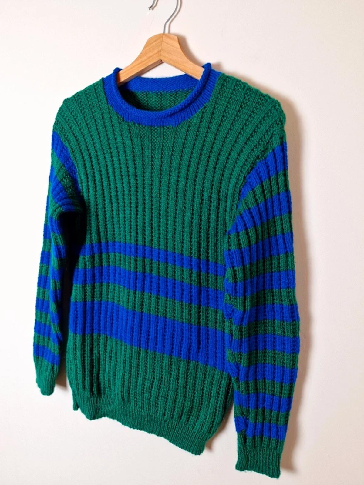 Handknitted Striped Jumper S UK8 UK10