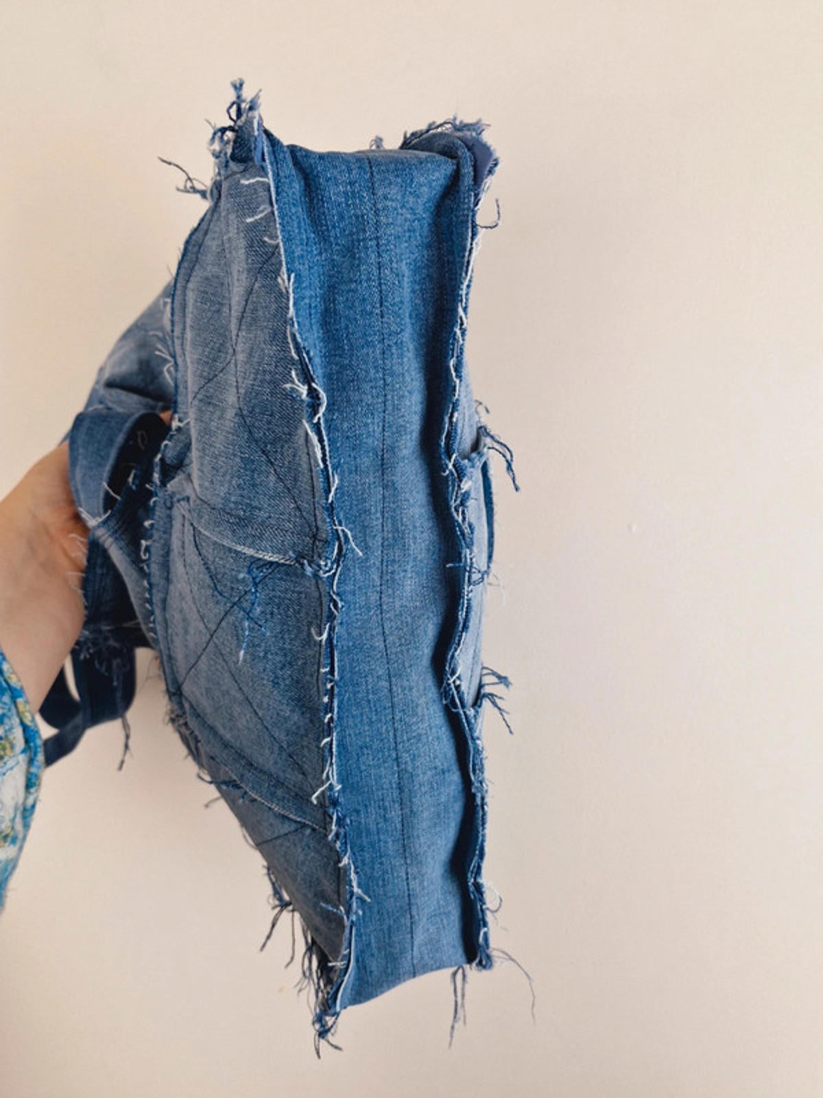 Denim Patchwork Shoulder Bag