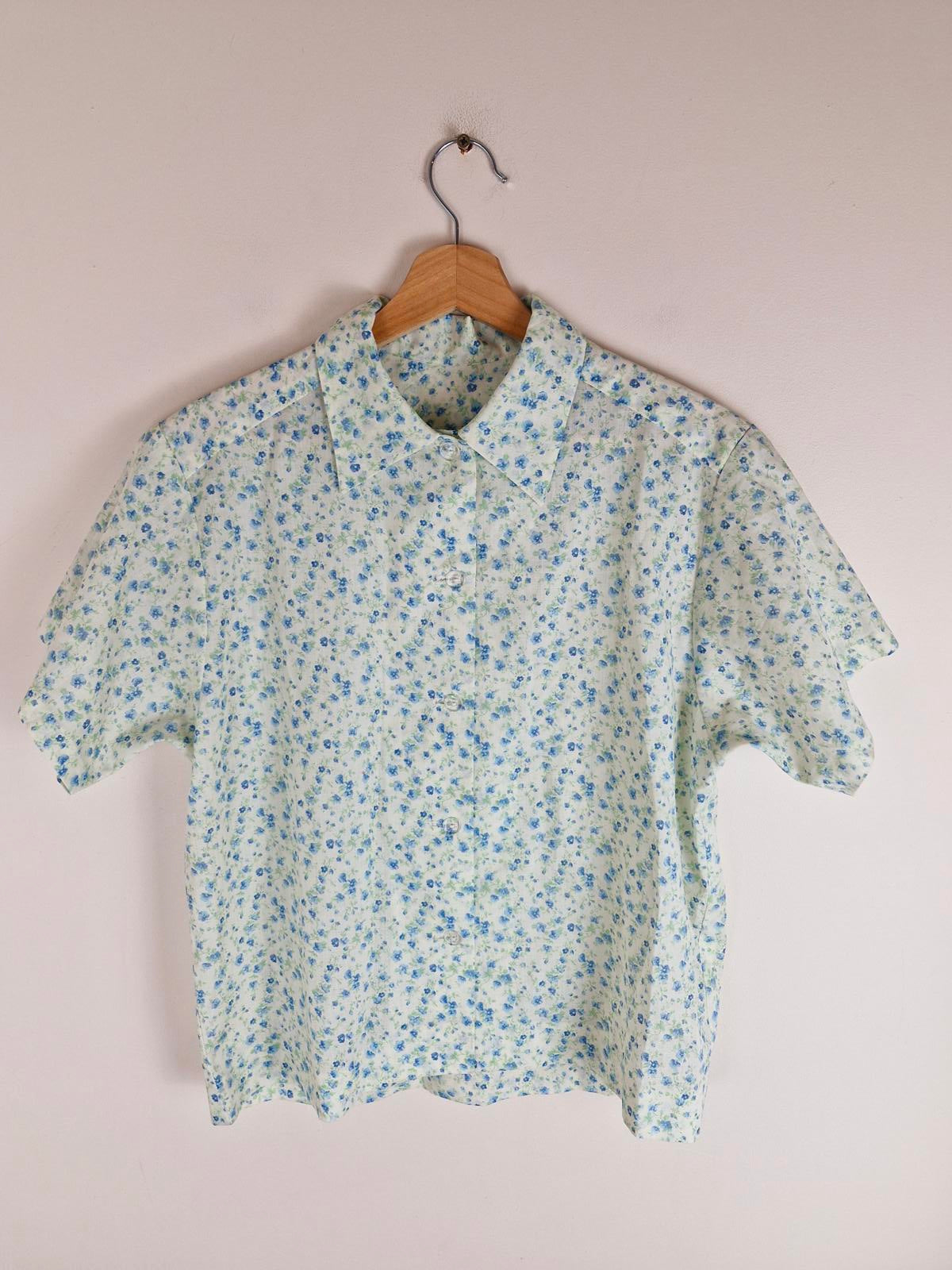 Handmade Floral Shirt M L UK14