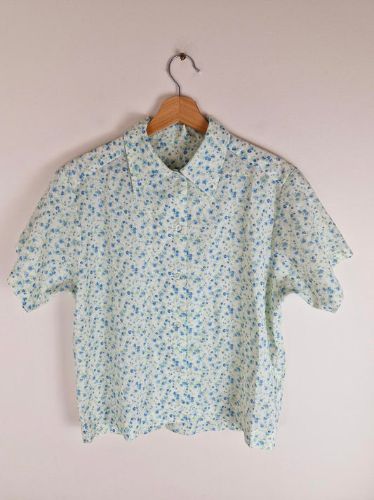 Handmade Floral Shirt M L UK14